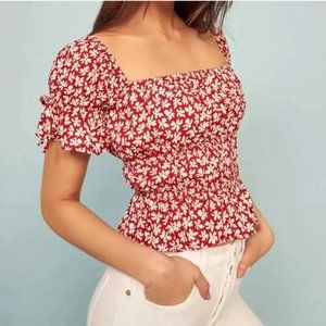 REFORMATION Solis top in color "Grenadine"